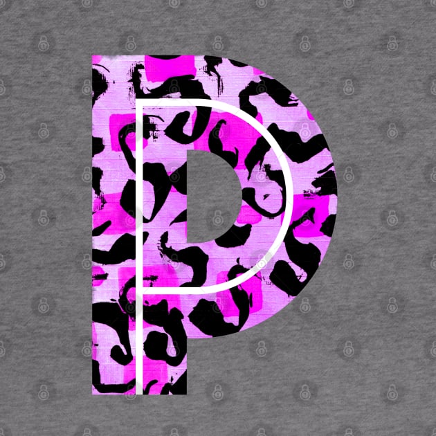 Letter P Watercolour Leopard Print Alphabet by Squeeb Creative